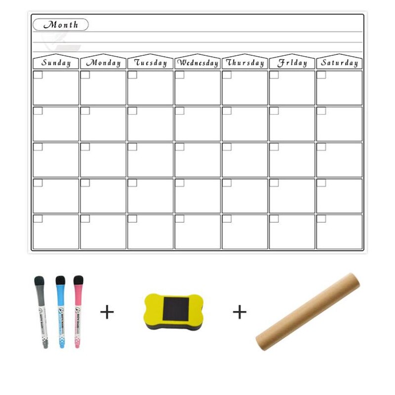 Magnetic Weekly & Monthly Planner Children's Summer Vacation Winter Daily Time Management Message Drawing Whiteboard