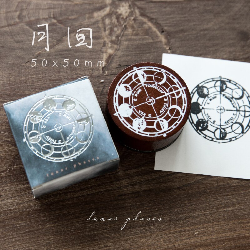 Vintage maanserie ins stijl decoratie stempel houten rubberen stempels voor scrapbooking briefpapier diy knutselen standaard stempel