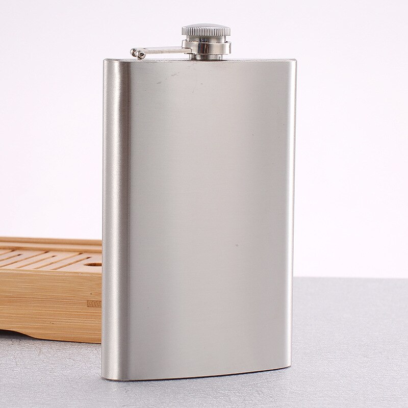 Stainless steel small hip flask with plastic cover 1-18 ounces portable wine bottle ZD: 280ml
