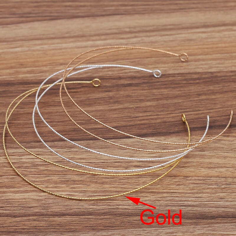 3pcs Metal Hairband Screw Two-line Bride Crown Headdress Gold Head Hair Bands Wire Base Setting Jewelry Components Wedding: Gold