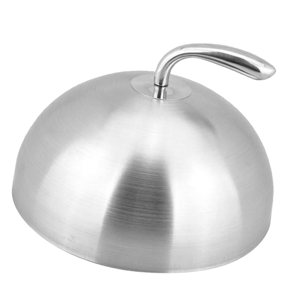 Stainless Steel Cloche Food Cover Dome Serving Plate Dish Dining Dinner Domed Cover Serving Dish Cloche Food Cover: Color1