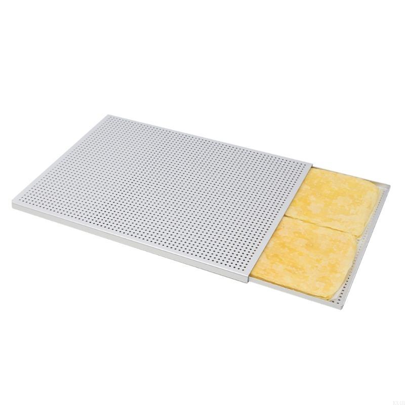 KX4B Set Of 2 Aluminum Oven Baking Sheet Puff Pastry Tray Nonstick Perforated Dish for Meat and Dessert Mille Feuille Pans