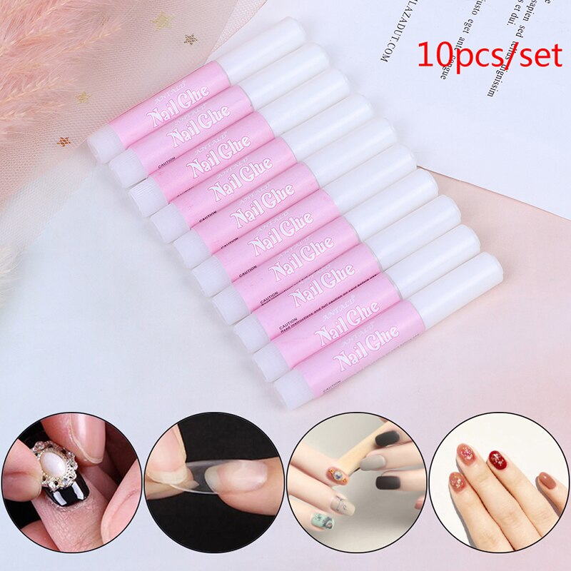 10 Stks/set 2G Valse Nagel Lijm Mini Beauty Nail Glue False Kunst Decoreren Tips Acryl Lijm Nail Accessoires