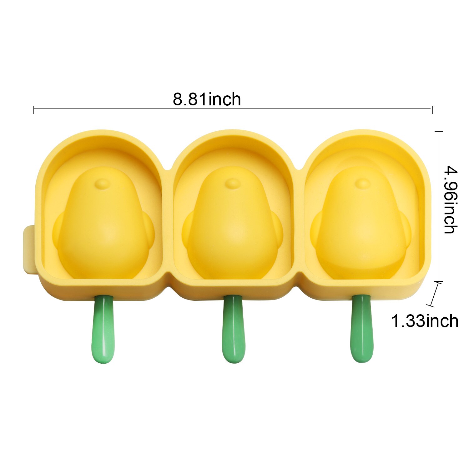 1pc Creativity 3-cavity Popsicle Mold DIY Homemade Bird Popsicle Ice Cream Popsicle Cake Silicone Mold With 3 Recyclable Sticks