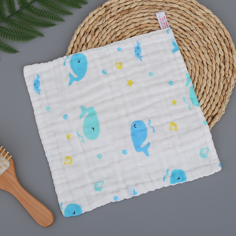 Serviette absorbante pour bébé, mouchoir pour -né, 1 pièce: Blue dolphin