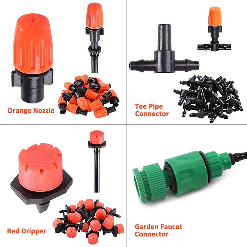 15m automatische druppelirrigatiesystemen, tuinslang, plantenbewatering, druppelreparatie, bewateringssets, gereedschap met verstelbare druppelaars