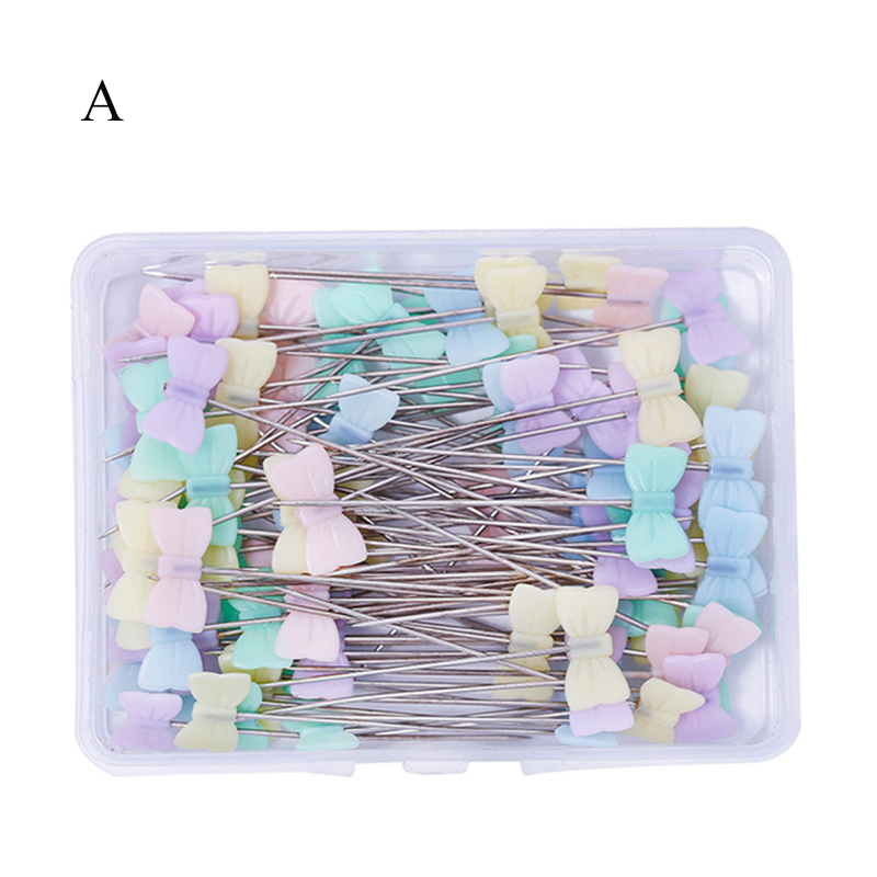 50pcs/box Flat-head Sewing Needle Pins Dressmaking Pins Stainless Steel Embroidery Patchwork Pins DIY Sewing Garment Accessories: A