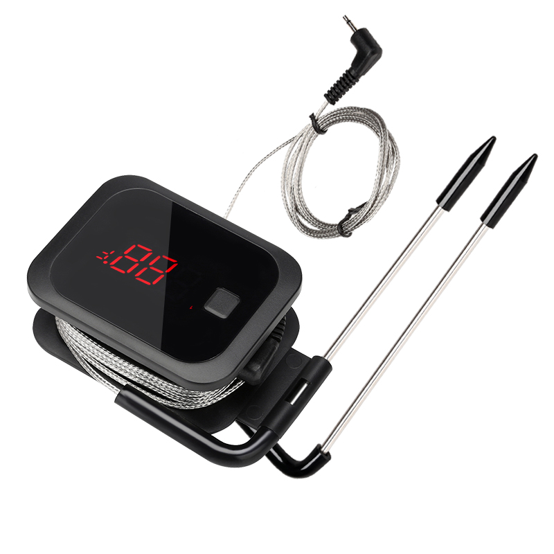 Inkbird-thermomètre pour barbecue sans fil Bluetooth, IBT-2X, cuisine, avec Double sonde et minuterie pour four, grille de viande, contrôle d'application gratuit: 2 sensor