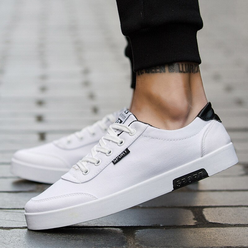 spring and autumn explosions men's shoes student canvas shoes men's white shoes trend sports casual shoes non-slip breathab