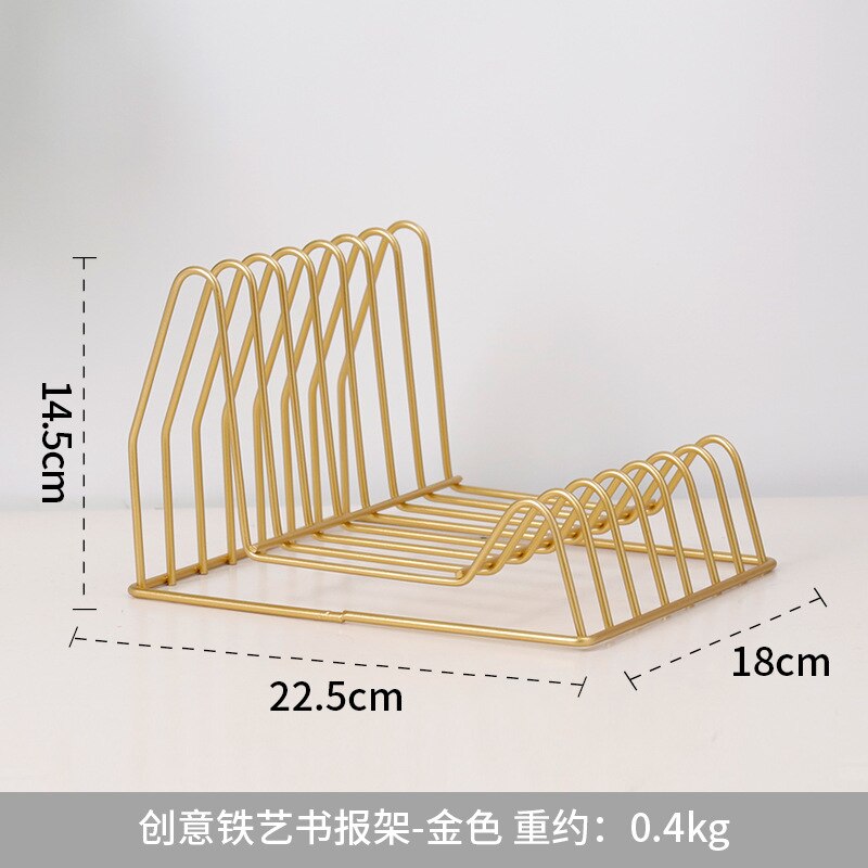 desktop metal gold bookshelf partition file finishing rack office storage cabinet