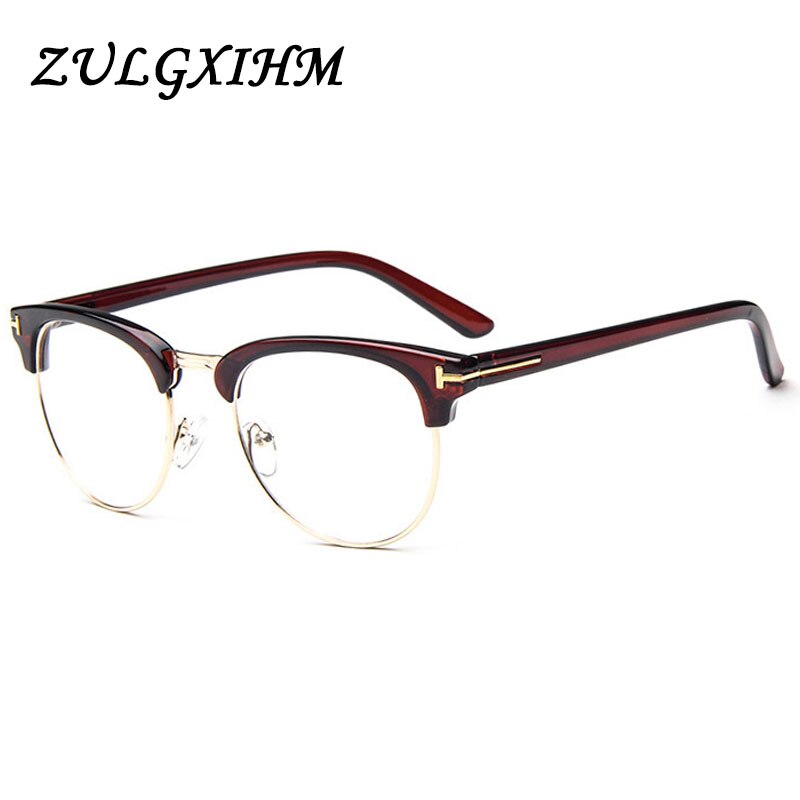 Monture de lunettes en métal demi-cerclée pour hommes, lunettes optiques cool, monture de lunettes de vue pour hommes