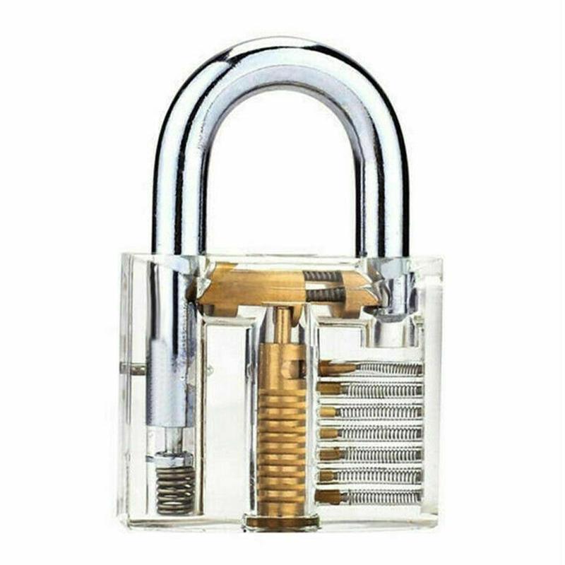 ! Herramientas de cerrajero Kit de práctica de bloqueo transparente con llave de extracción rota herramienta ganchos de extracción Hardware 3 en 1 Juego