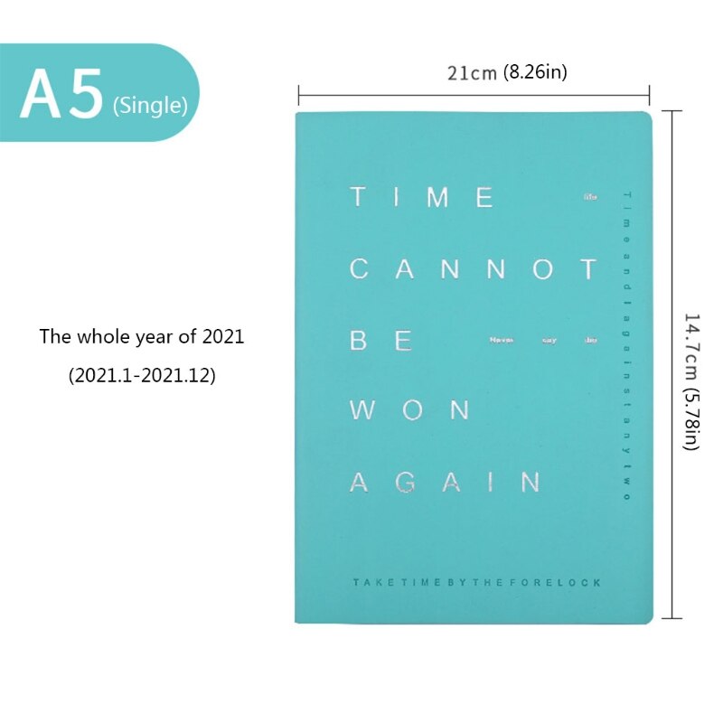 Large Annual Planner, "Time Can Not Be Won Again "Yearly Monthly Weekly Daily Bound Dated Agenda Notebook: 2