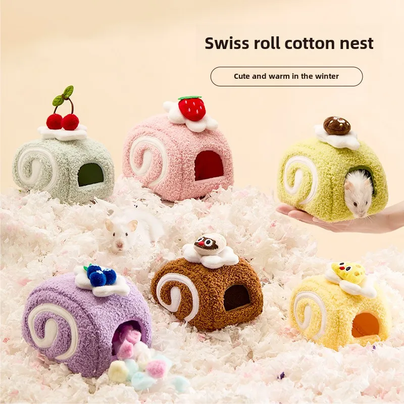 Maison chaude en peluche pour Hamster, Cage pour petits animaux, fournitures d'aménagement paysager, accessoires pour Rat, Chipmunk, maison de souris, petit nid pour animaux de compagnie