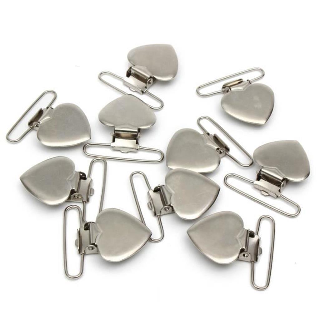 10PCS Suspender Trousers Overalls Fastener Grippers Button Press Stud Snaps Buckle Belt Duck Clip Strap button metal Stainless