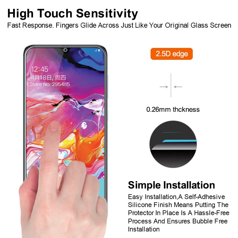 3PCS protective glass for samsung galaxy a20 a20e screen protector tempered glass for samsung a50 a30 a70 a40 a60 a80 a90 film