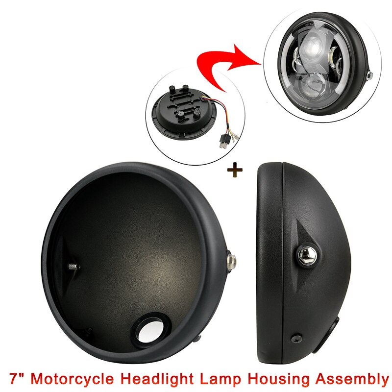 Base de phare de moto 7 pouces rétro Prince moto modifié Base de phare phare LED Base de coque