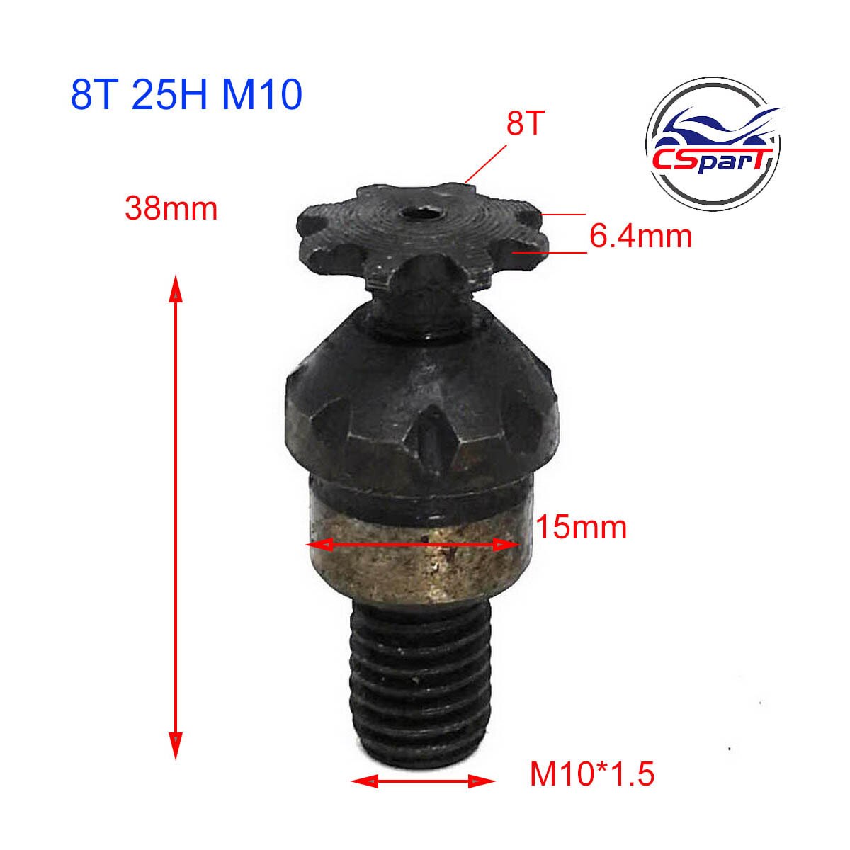Piñón delantero para Mini Moto, piñón de engranaje delantero de 47CC, 49CC, de bolsillo, Dirt Bike, ATV, 6, 7, 8, 9 dientes, 6T, 8T, 9 T, 25H, T8F, rosca de 10MM: 8T M10 25H