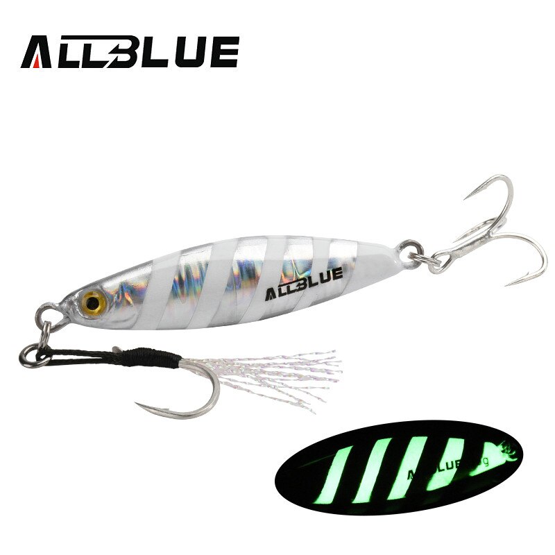 ALLBLUE-Plantilla de Metal de fundición de husillo, 20G, 30G, 40G, lanzar orilla, Jigging, cuchara, señuelo para pesca de lubina, cebo Artificial, aparejos giratorios: 30g / Color C