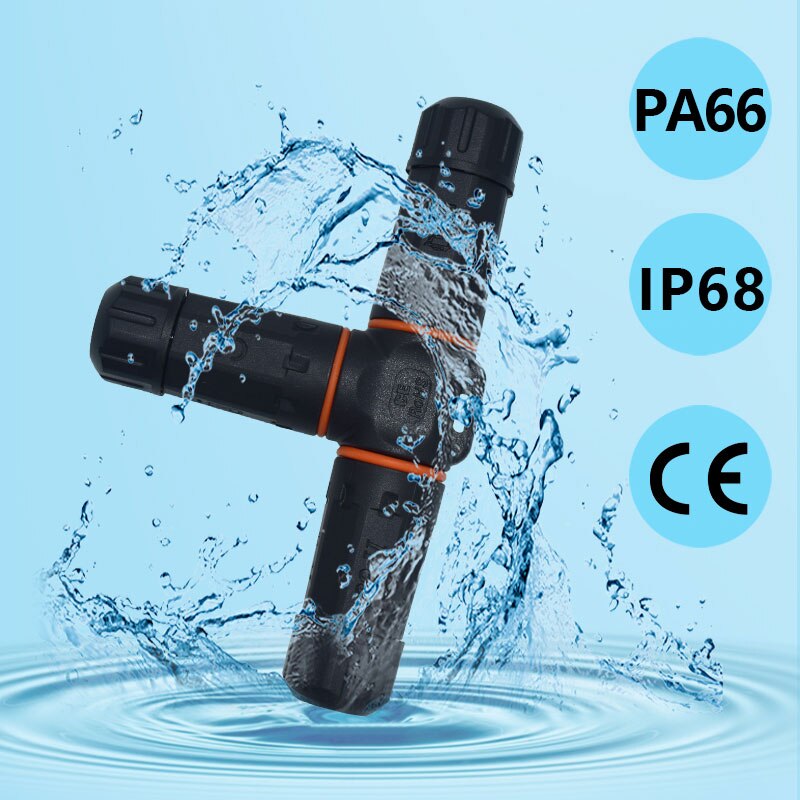 YXY 3 Way Junction Box IP68 Waterproof M20 2/3/4 Pin DC Connector Plug for LED Outdoor Lighting Ø3mm, Shielded Field Installable