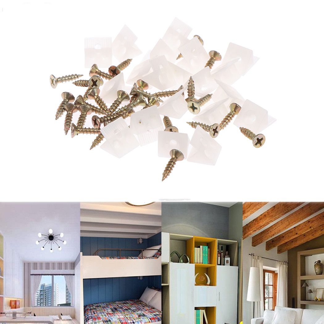 Kit de vis pour réparation de meuble, tiroir de poitrine, affaissement du fond, cales, supports d&#39;angle, 50 pièces