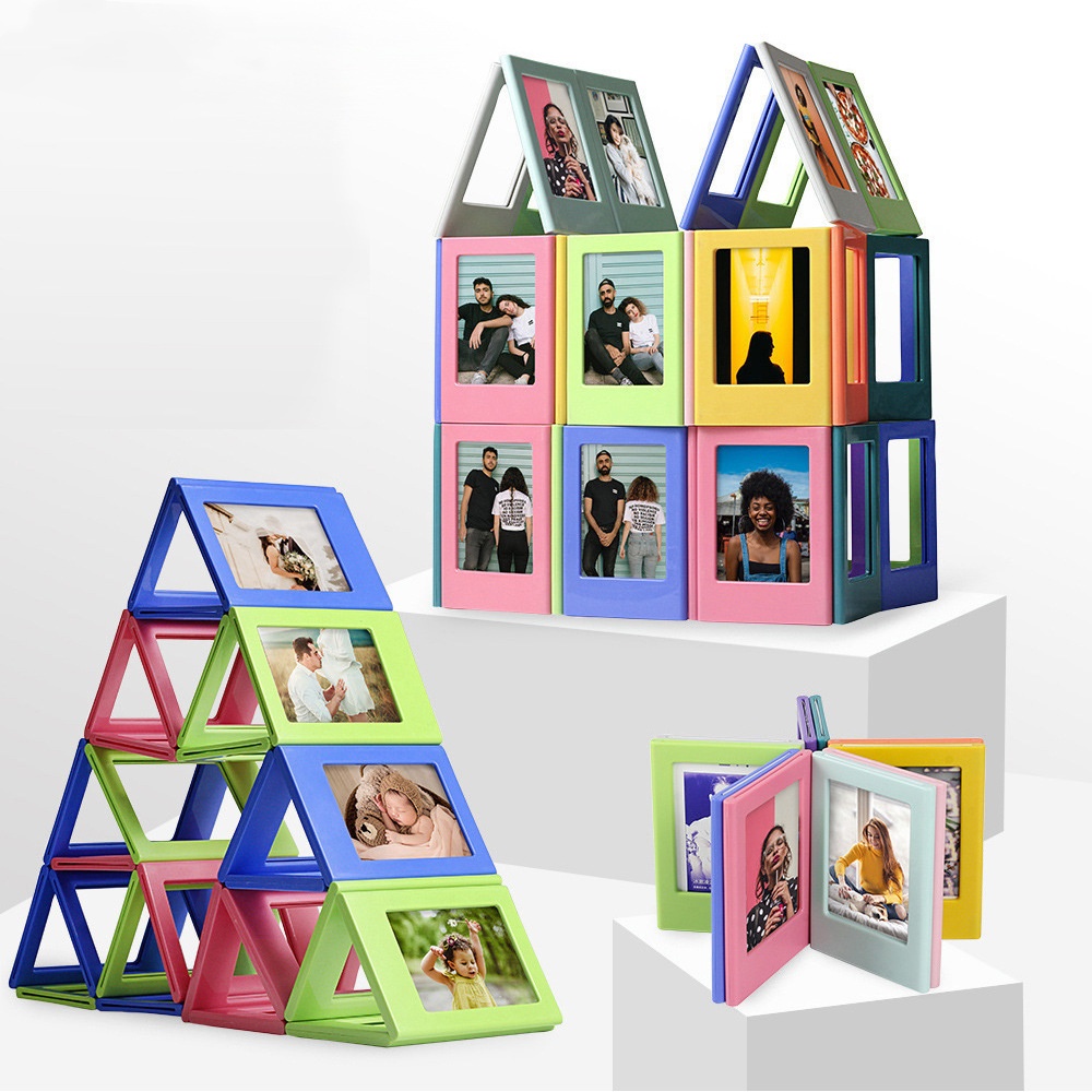 3-Zoll-Fotorahmen mit Magnet-Designrahmen für Polaroid Foto Mini-Acryl-Magnet-Bilderrahmen, transparenter Acryl-Displayständer