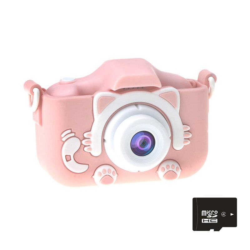 X5S 2.0 inch Screen Kids Camera Mini Digital 12MP Photo Children Camera with 600 mAh Polymer Lithium Battery Toys: Pink cat 8G