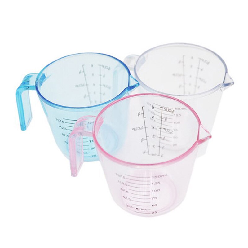 150ML 300ML 600ML Plastic Measuring Cup Clear Scale Show Transparent Mug Pour Spout 3sizes Measuring Device