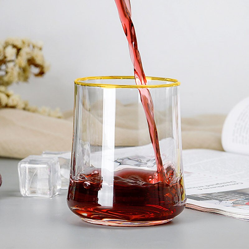 305ML Simple Colorful Crystal Clear Glass Water Cup Whiskey Glass Juice Cold Drink Cocktails Cup Home
