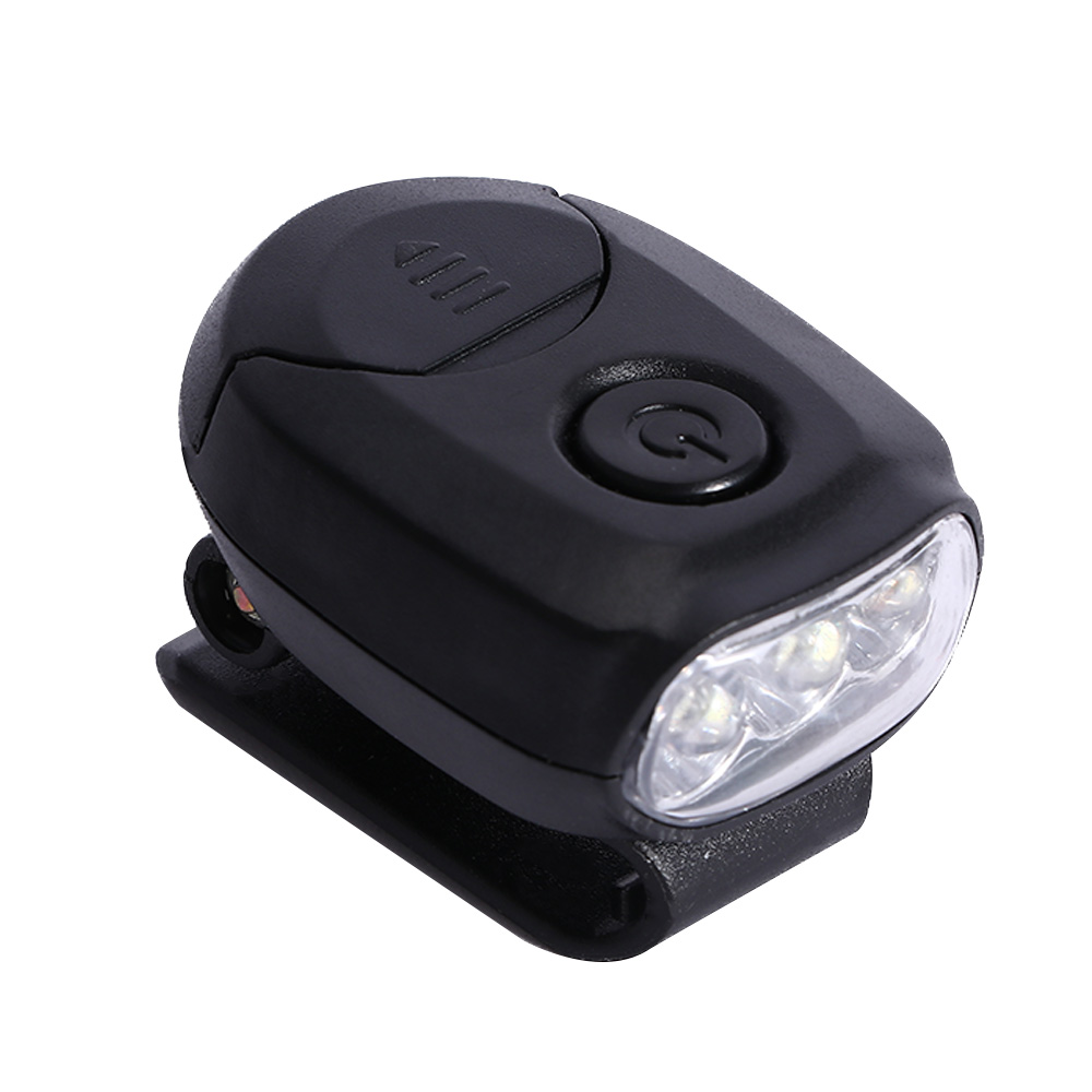 Håndfri 3 led drejelig lyssterk clip-on kasketlampe pandelampe clip-on kasketlampe hatlampe: Blå