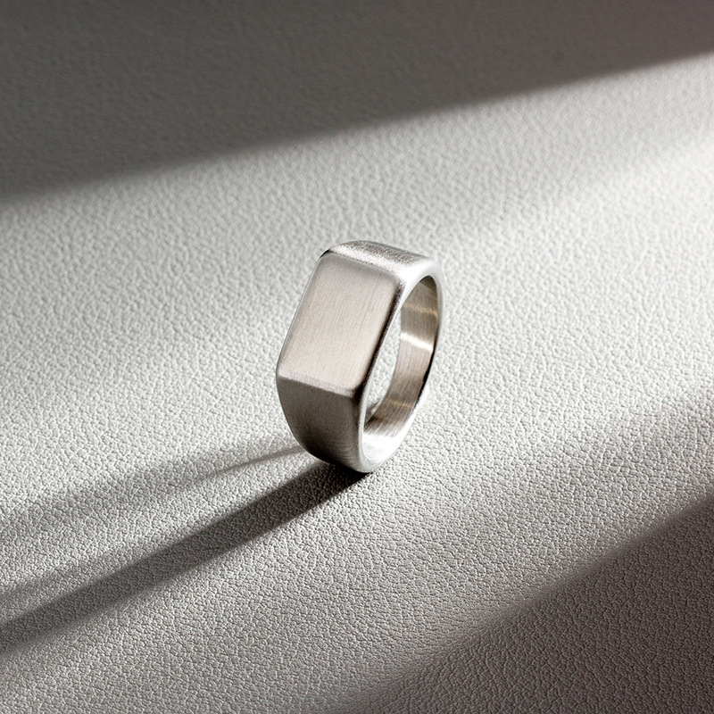 HNSP 316L Edelstahlring für Männer 2024, glatte rechteckige Dichtungsringe, Fingerschmuck, Zubehör