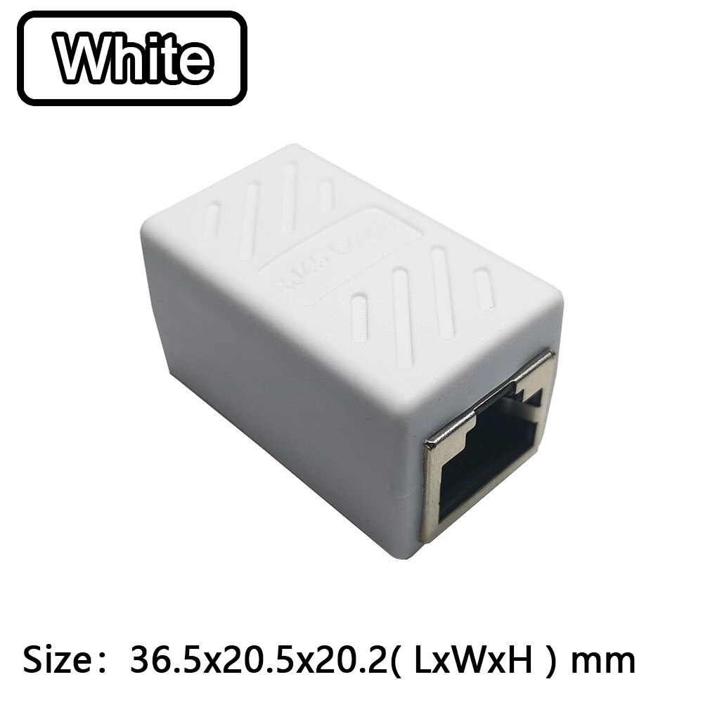 1 To 1 Ways RJ45 Ethernet LAN Network Splitter Double Adapter Ports Coupler Connector Extender Adapter Plug Connector Adapter: White