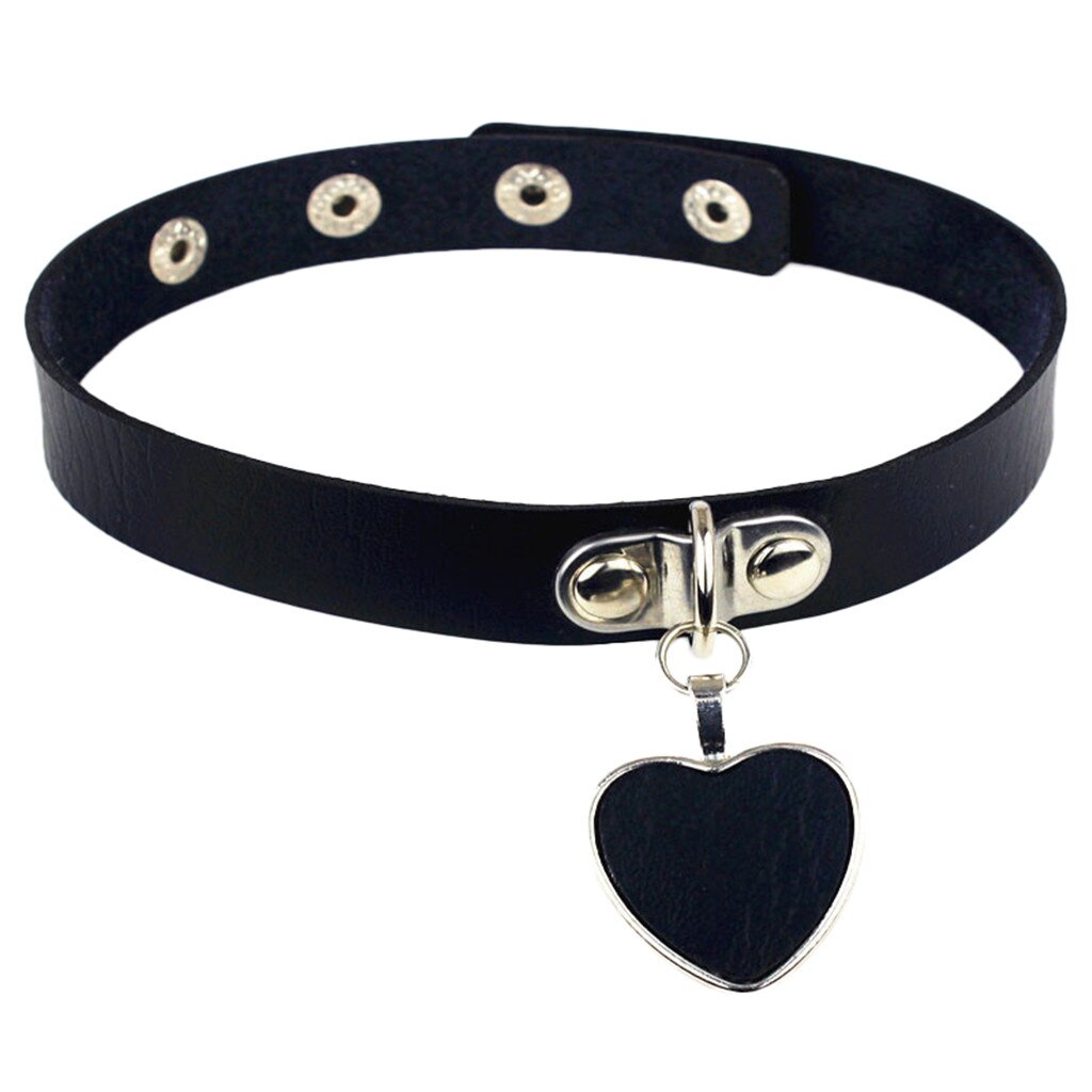 Stijlvolle Rock Punk Gothic Hanger Ketting Liefde Lederen Kraag Gothic Ketting Choker Ketting Cool Hals Колье Чокер