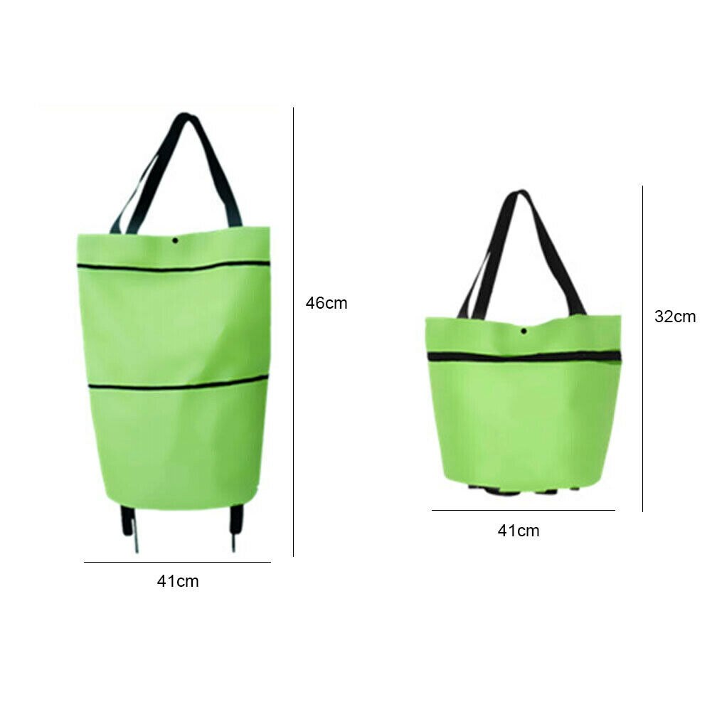 Opvouwbare Boodschappentas Trolley Winkelwagen Eco Resuable Grote Waterdichte Tas Bagage Wielen Mand Non-woven Markt Bag Pouch
