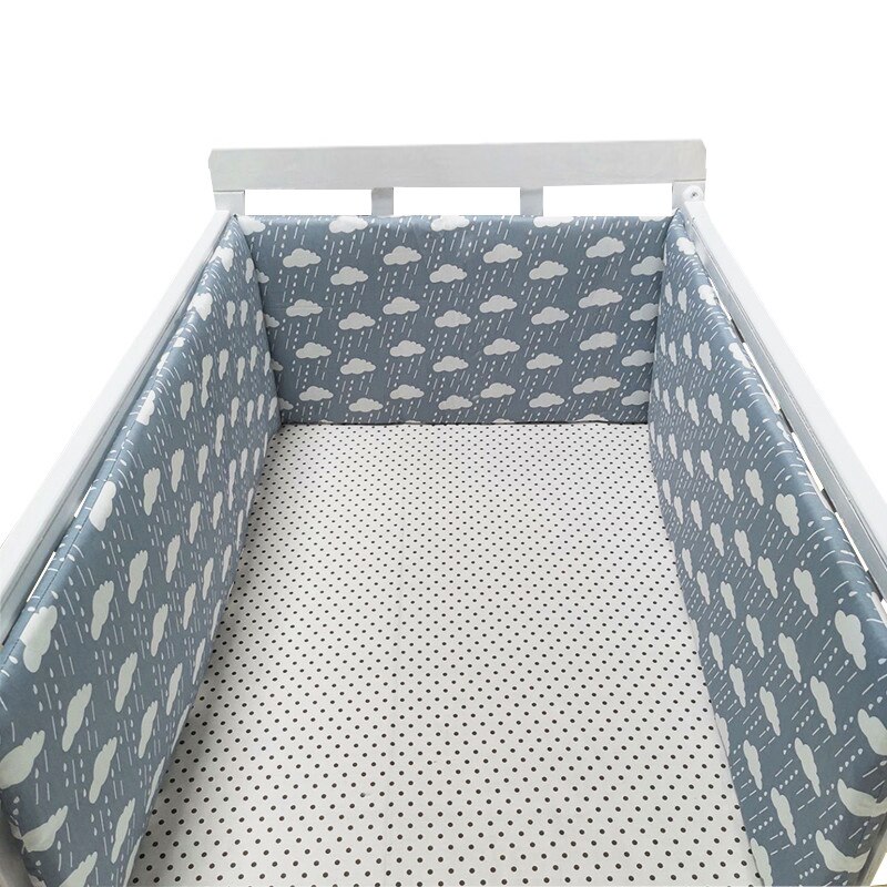 Baby Bed Crib Bumper U-Shaped Detachable Zipper Cotton Newborn Bumpers Infant Safe Fence Line bebe Cot Protector Unisex