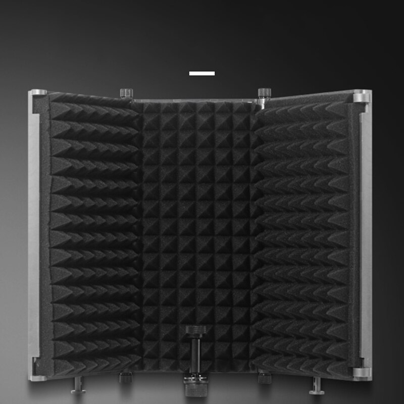 Foldable Microphone Isolation Shield with Mic Threaded Mount High Density Absorbing Foam Front & Vented Metal Back Plate