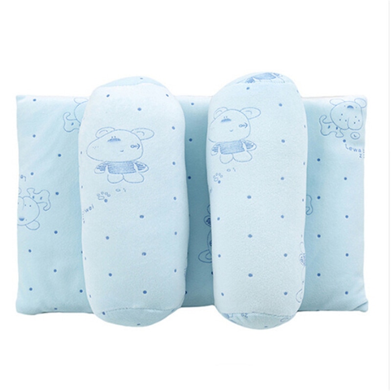 Almohada suave bebe niño pequeño previene la cabeza plana cojín antivuelco soporte para dormir almohadas de algodón para bebés almohada bonita Anti-heading