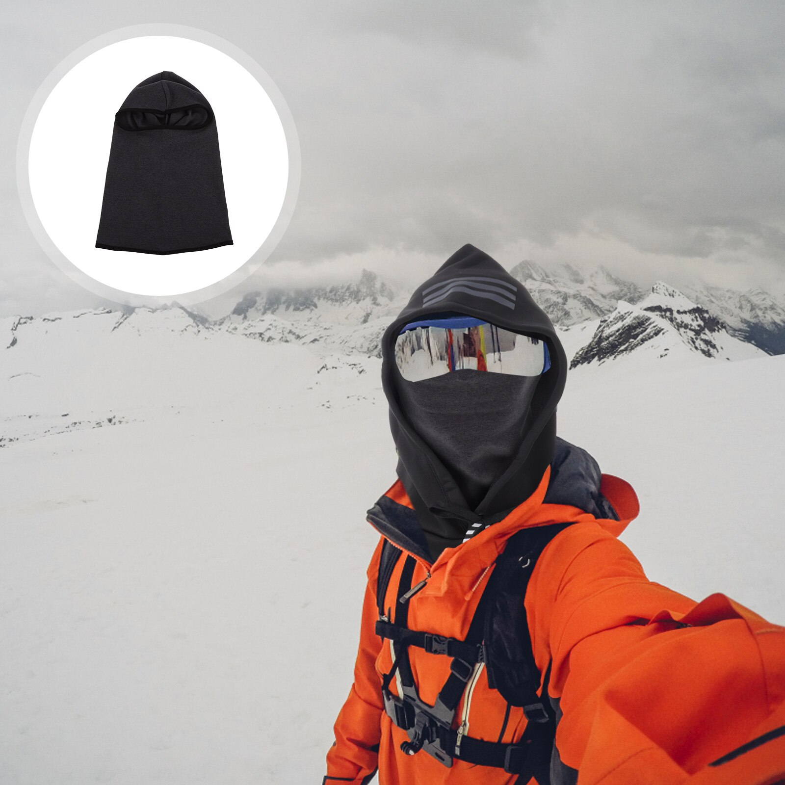 Cold Resistance Winter Face Mask Warm-keeping Mask Sports Skiing Face Mask: Dark Grey