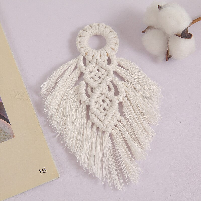 Colgante de pared de macramé para decoración del hogar, colgante tejido a mano para decoración de habitación de niñas, boda, , navidad