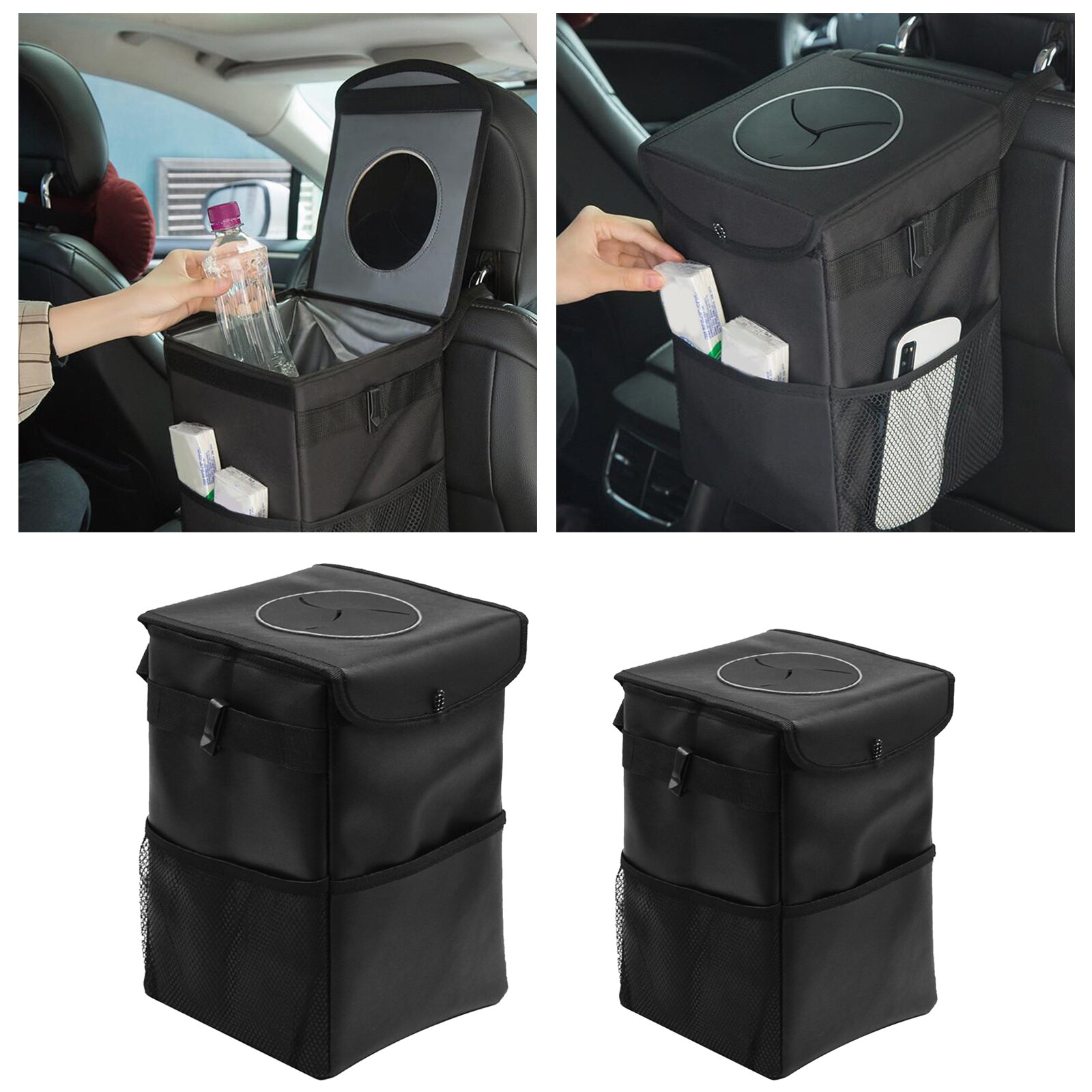 Portable Folding Organizer Storage Bag Car Trash Bin Cans Waterproof Oxford Cloth Garbage Holder Rubbish Cases Car Interior