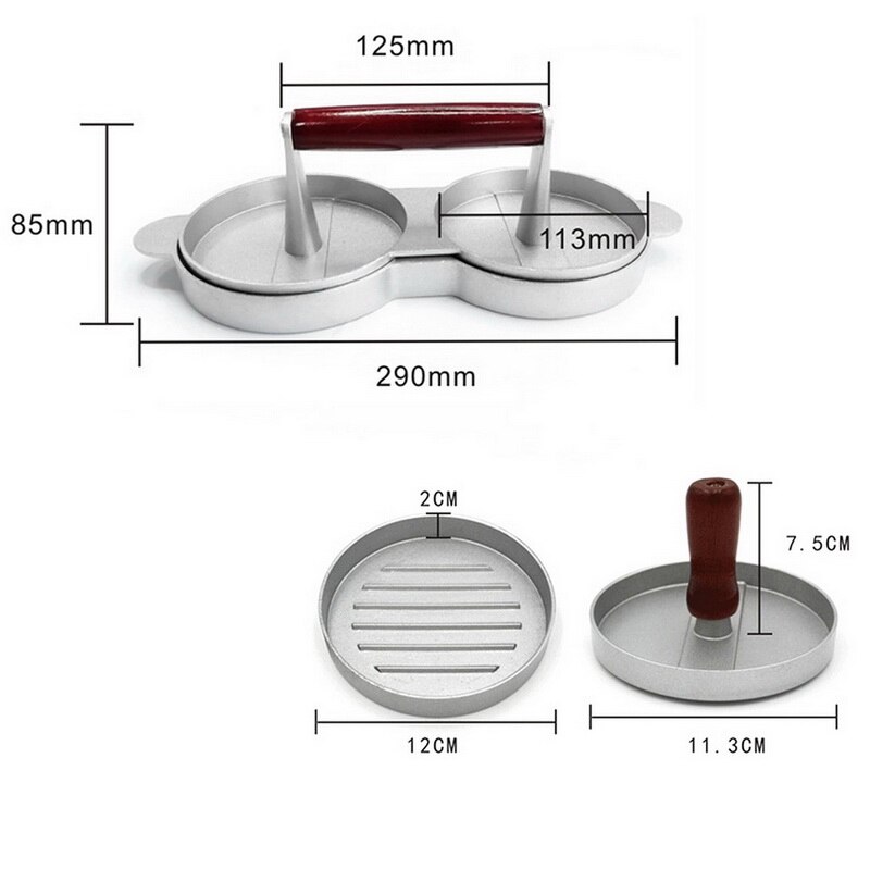 Non-stick Hamburger Druk Maker Rundvlees Grill Mold Making Perfect Pasteitjes Zelfgemaakte Aluminium Maker Hamburger Pers