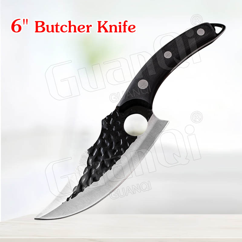 Forged Kitchen Knife Meat Cleaver Butcher Knife Boning Knife Chopping Slicing Knives Fishing Knife Outdoor Cooking Cutter: Style A