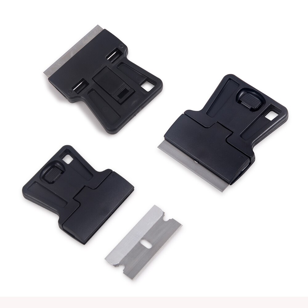 EHDIS 3Pcs Auto Metalen Scheermes Schraper met 1.5 "Scheermesjes Oude Auto Film Lijm Remover Window Tint Schoonmaken ijskrabber Handgereedschap