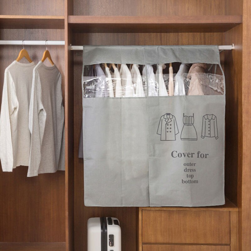 Sac anti-poussière housse en tissu, pratique pour la maison, garde-robe, rangement pour vêtements suspendus