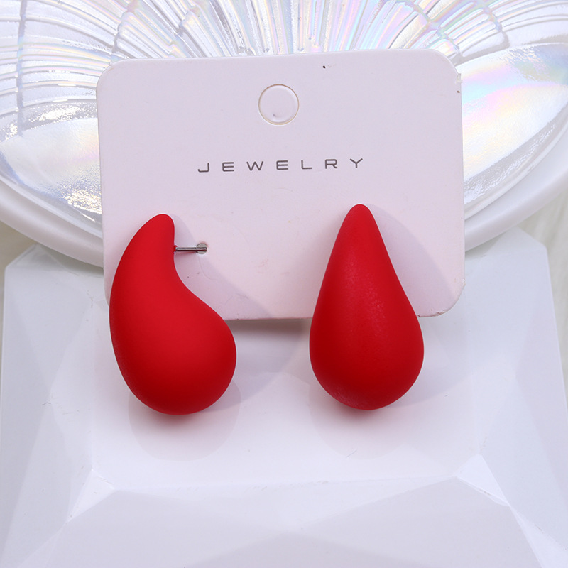 Pendientes colgantes de gota de agua con cúpula gruesa multicolor para mujer y niña, aretes grandes de acrílico con forma de lágrima, joyería ligera para las orejas Dupes: Verde oscuro