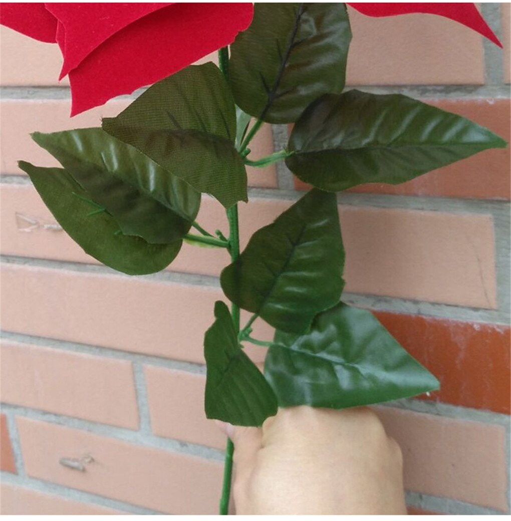 Artificial Poinsettia Flower Big Red Flowers Head Bouquet Red Poinsettia Bushes Bouquets Christmas Tree Ornaments