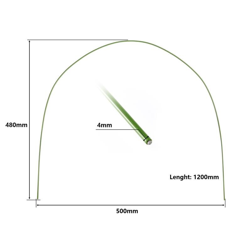 6 Pièces 2.4/3.2/4mm Serre Cerceaux Usine Cerceau Cultiver Jardin Tunnel Cerceau pour la Couverture Végétale Monture De Support Outils Agricoles