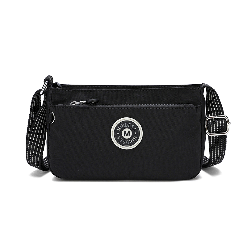 Mindesa Portable Nylon Best Crossbody Bag Sling Bag Waterproof: black