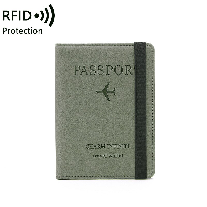 Vrouwen Mannen Rfid Vintage Zaken Passport Covers Holder Multi-Functie Id Bank Card Pu Leather Wallet Case Reizen accessoires: green