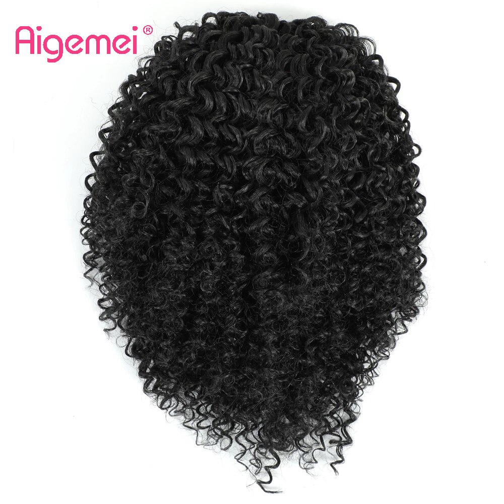 Aigemei Afro Kinky Curly Drawstring chignon Puff Ponytail African Hair Extension Synthetic Clip in Pony Tail Hair Extensions